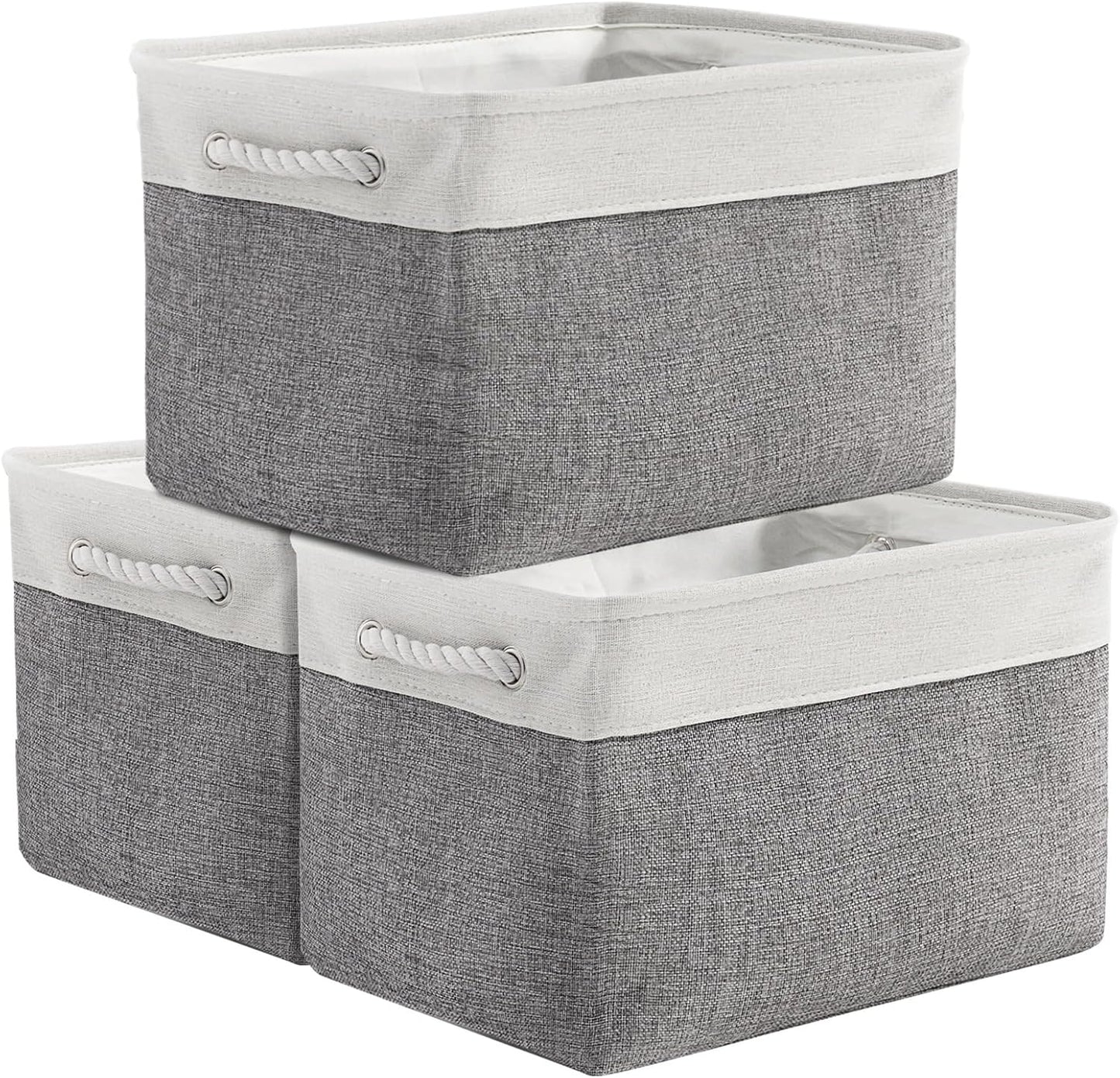 TheWarmHome Organization and Storage Basket for Organizing - 3 Pack 16x12x12 inch Cube Storage Bin