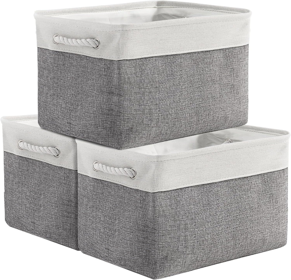 TheWarmHome Organization and Storage Basket for Organizing - 3 Pack 16x12x12 inch Cube Storage Bin