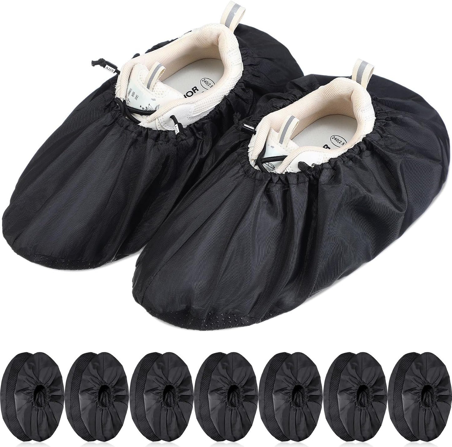 Frienda 8 Pairs Non Slip Reusable Shoe Covers Waterproof Boot Covers for Household Carpet Floor