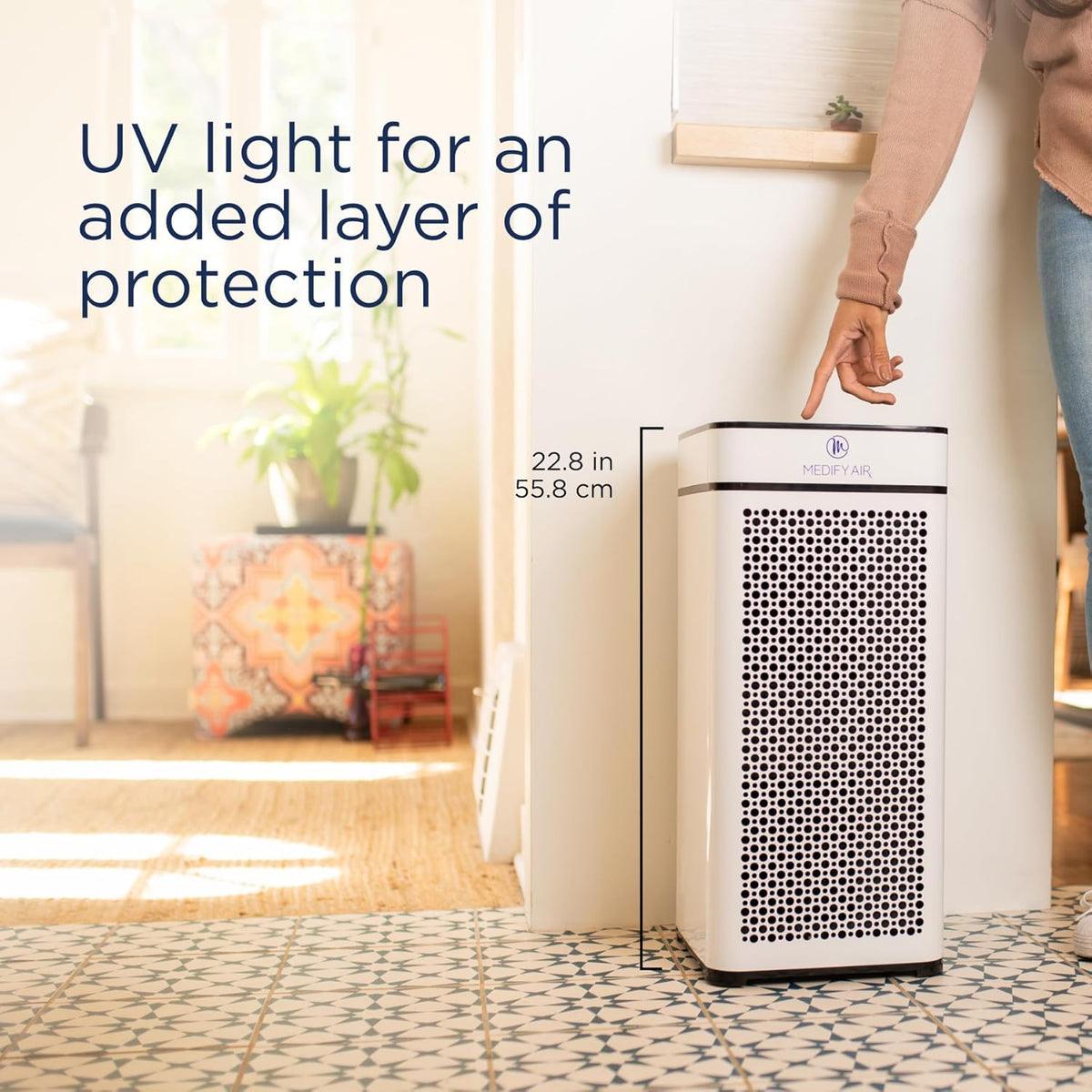 Medify MA-40 UV Light Air Purifier with True HEPA H14 Filter | 1,793 ft² Coverage in 1hr for