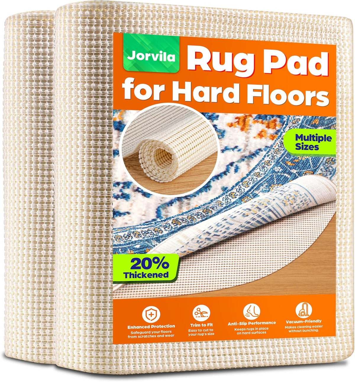 Non-Slip Rug Pad Gripper Round 4 Feet, Anti Skid Mat for Under Area Rugs, Keeps Rugs in Position