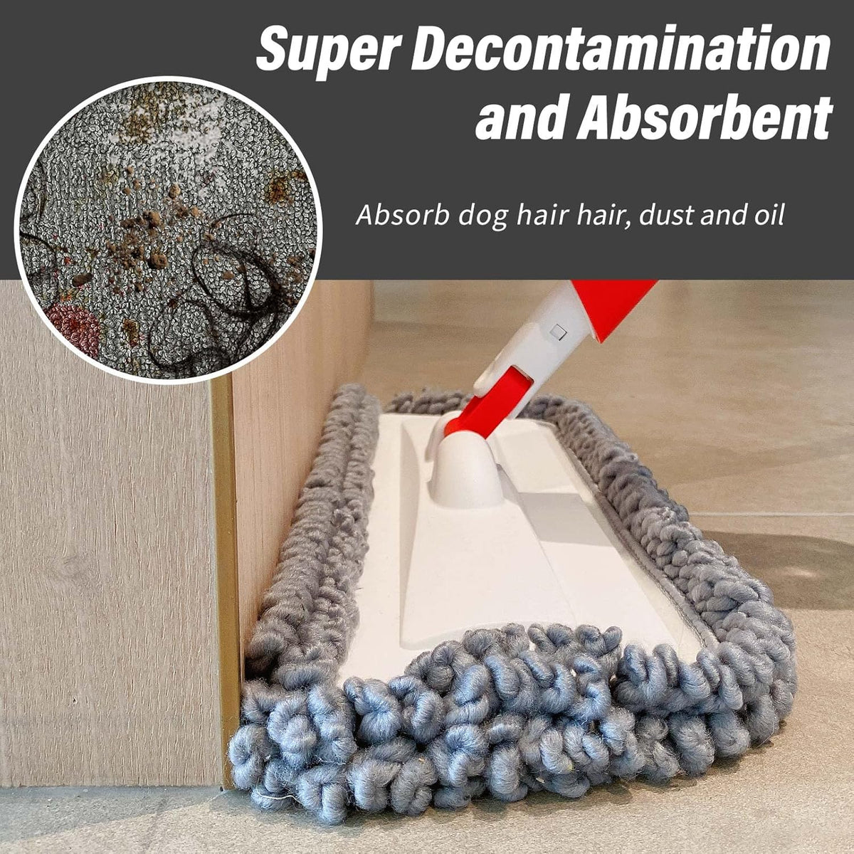 16.5 inch Mop Pads Refills, 3 Pack Microfiber Reusable Replacement Mop Pads Flat Replacements Heads