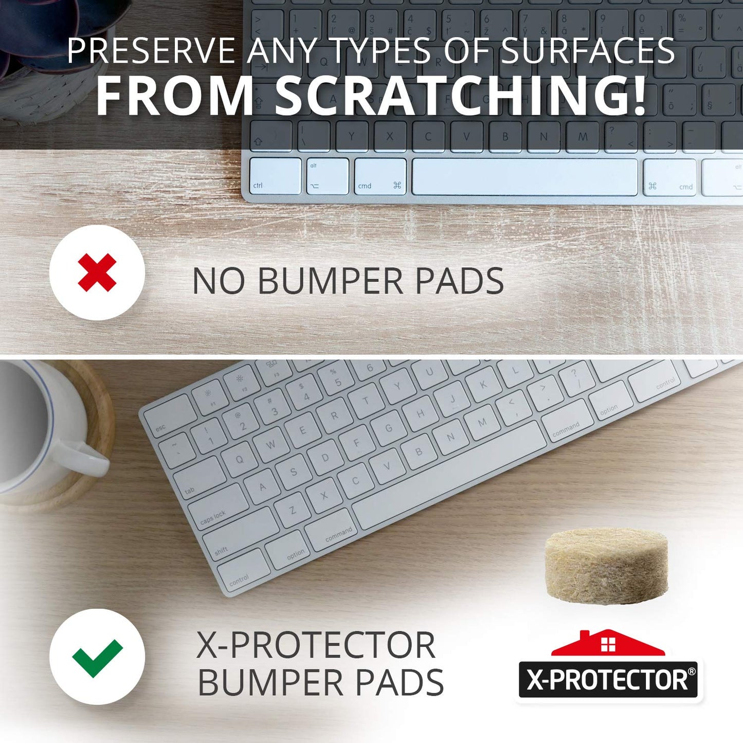 Cabinet Door Bumpers X-Protector 150 PCS - Small Felt Pads 3/8” - Ideal Beige Felt Bumpers