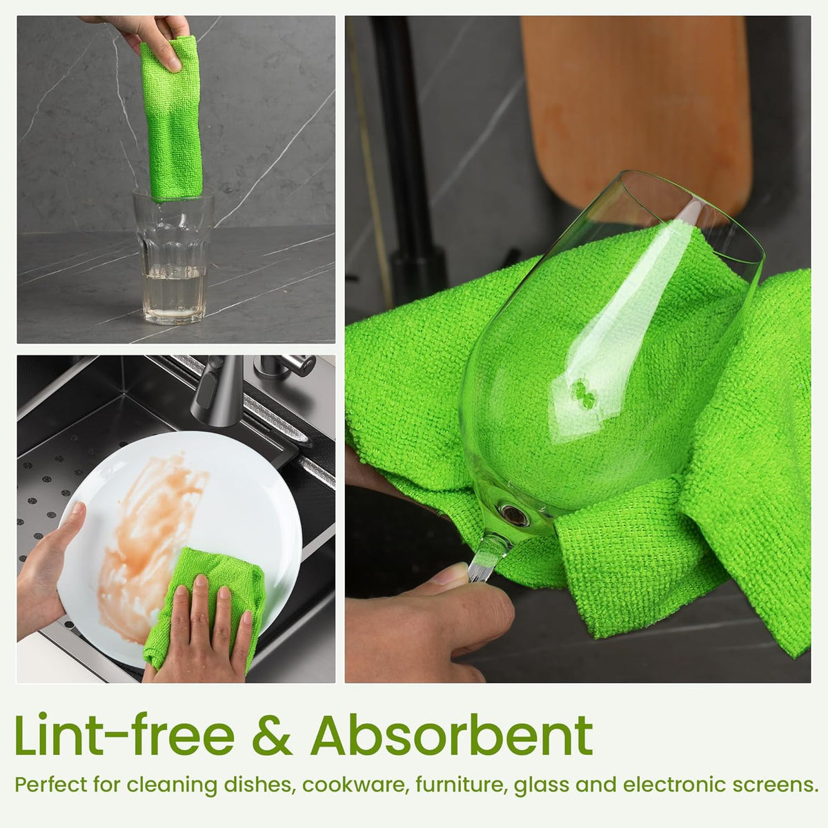 Greenfound Microfiber Cleaning Cloth Roll -80 Pack, 11.5x11.5, Tear Away Towels, Reusable and