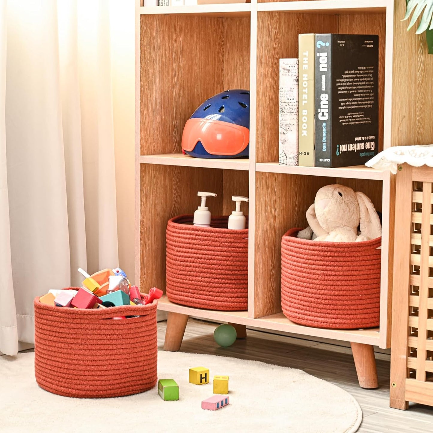 Small Storage Baskets for Organizing, Organizer Bins for Shelves, Small Woven Baskets for Storage