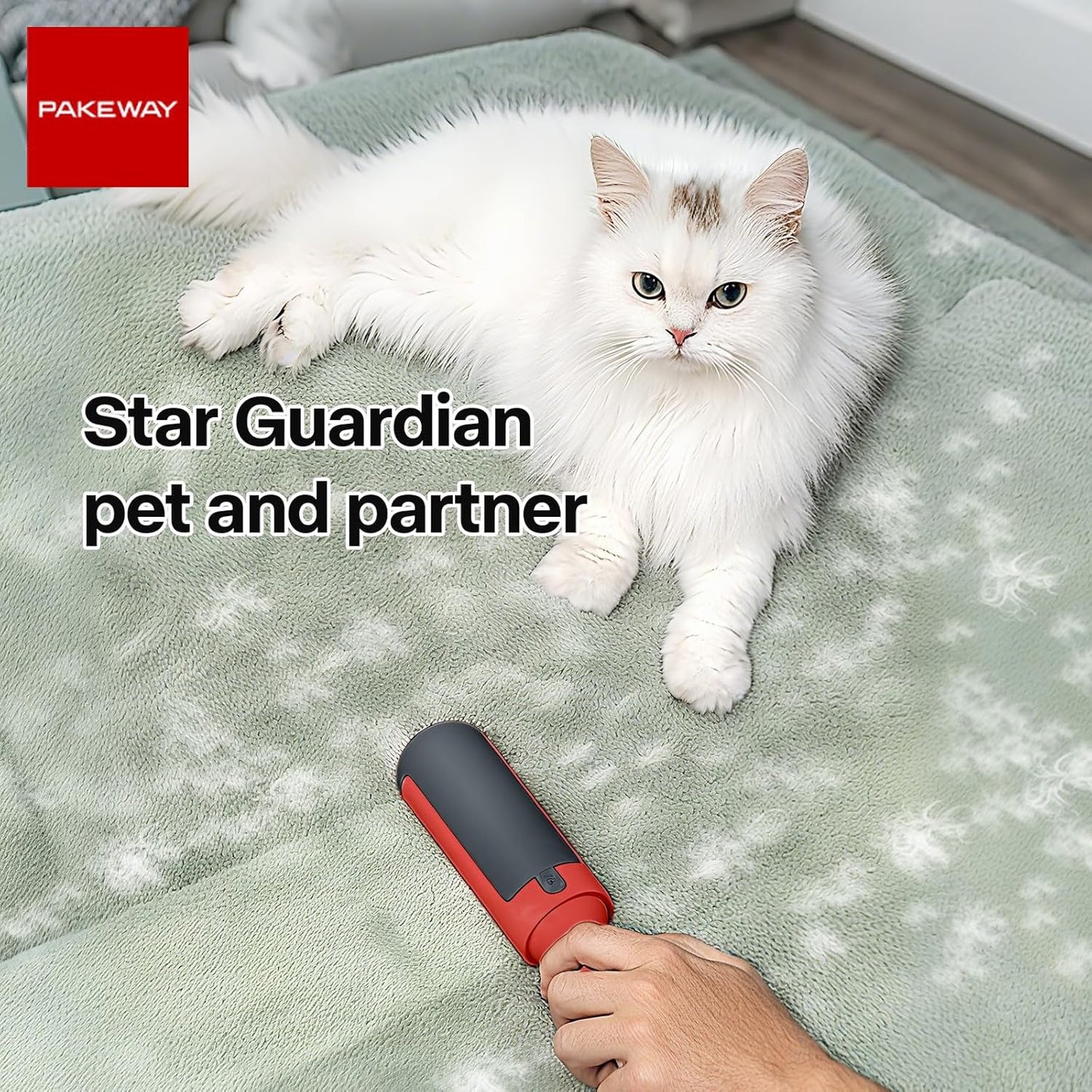 PAKEWAY 2 Pack Pet Hair Removal Tool, Reusable Dog & Cat Fur Remover with Comfy Non-Slip Handle