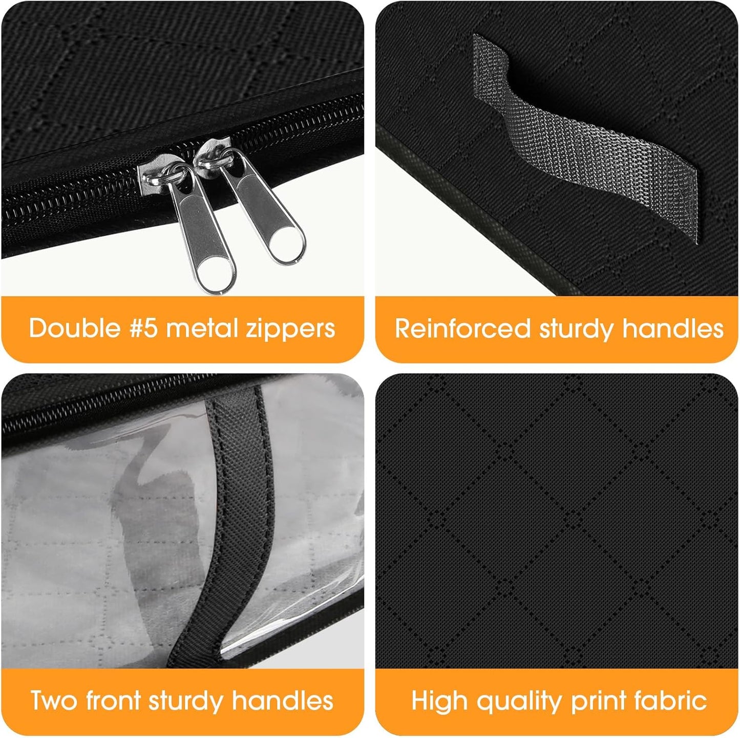 StorageRight Under Bed Storage Bins, 2-Pack 40L Foldable Fabric Storage Bags with Transparent
