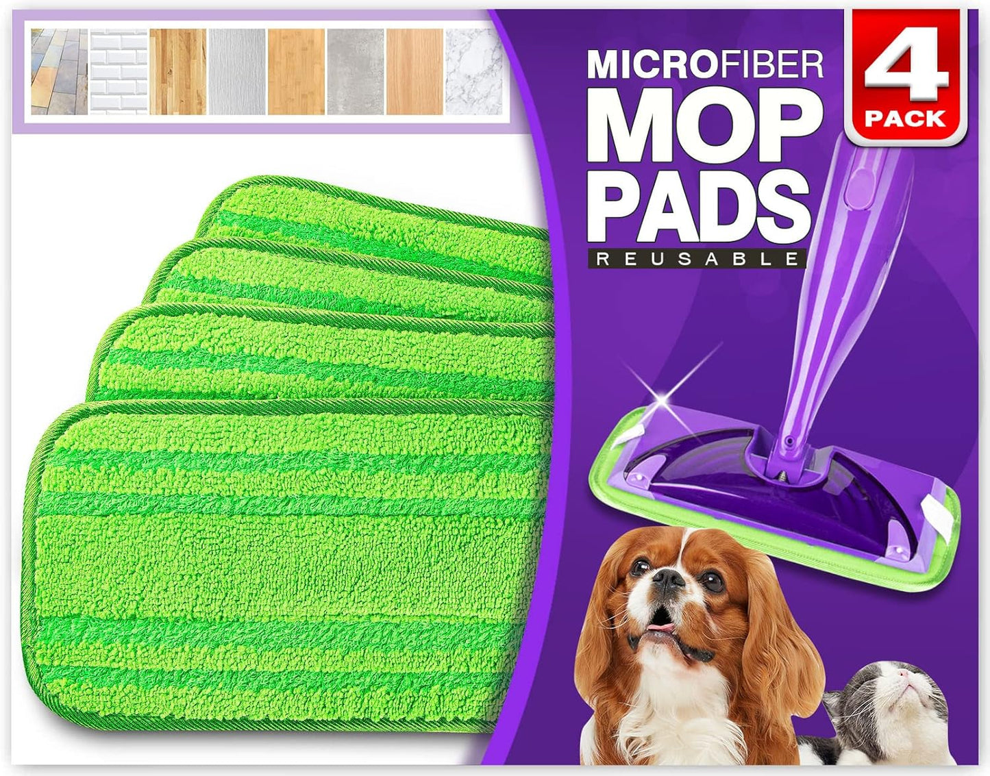 Orighty Reusable Mop Pads Compatible with Swiffer WetJet - Microfiber Pad Refill Machine Washable