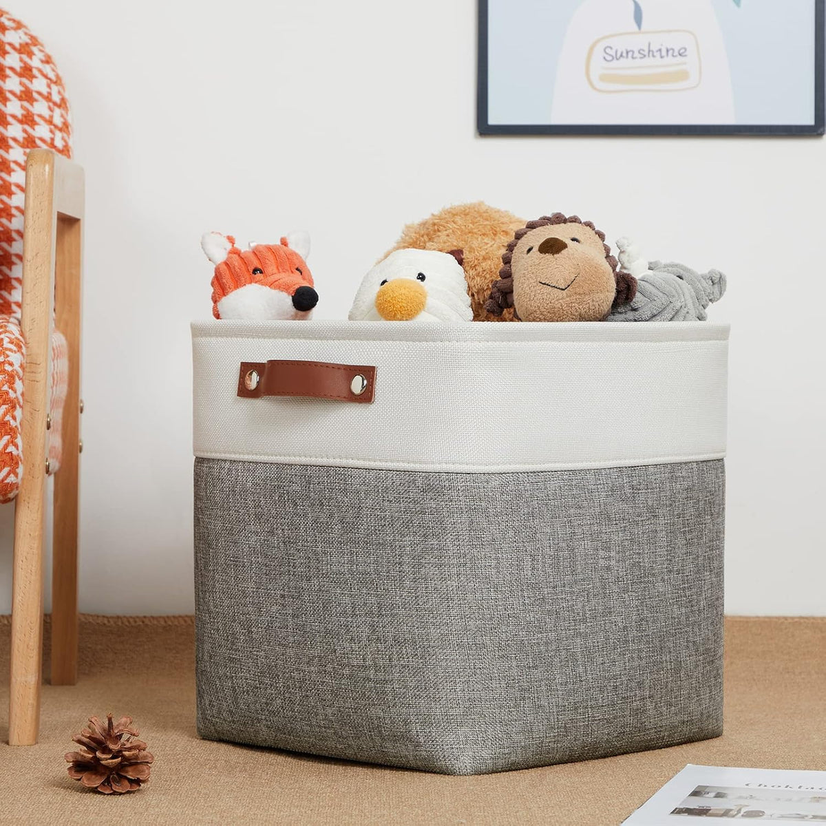 DULLEMELO [Set of 4 Storage Cubes Baskets for Organizing, 12 x 12 x 12 inch Cube Storage Organizer