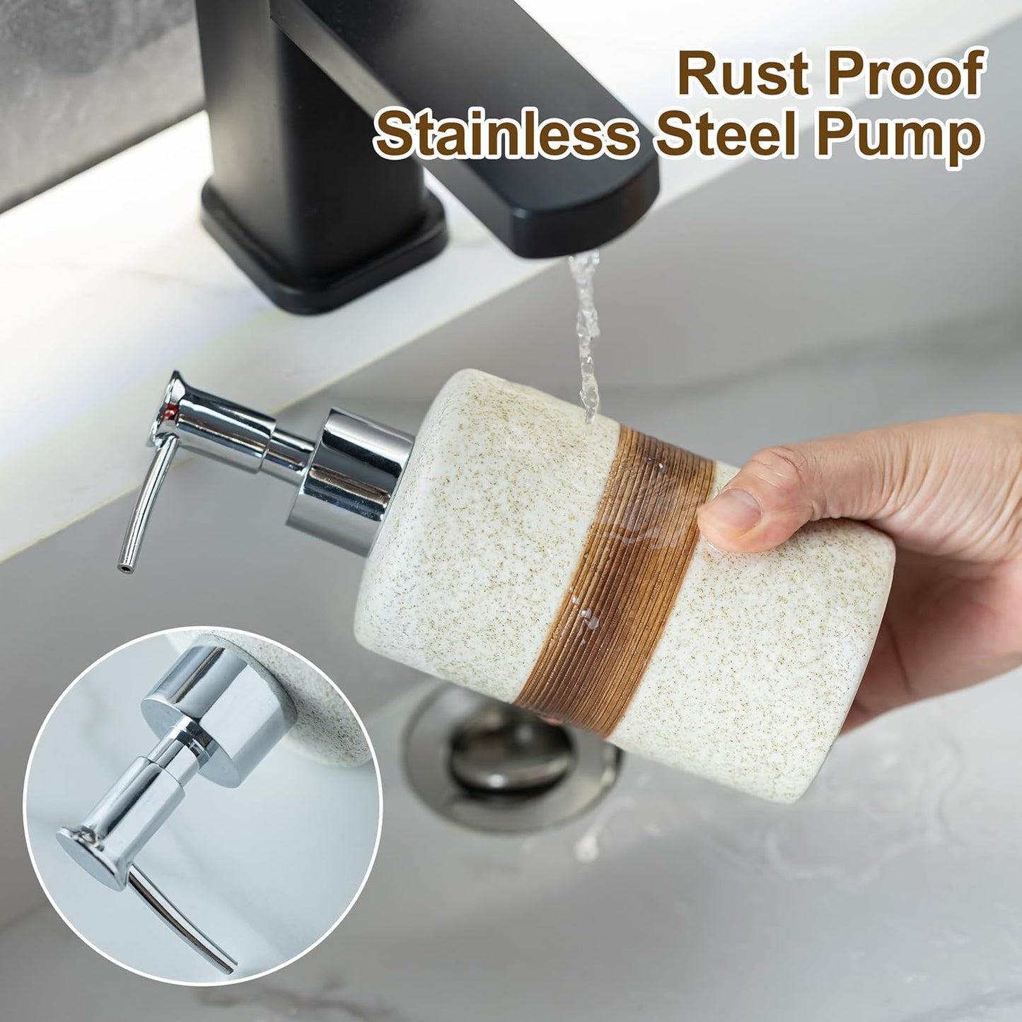 Soap Dispenser for Kitchen & Bathroom, Dish Soap, Hand Soap, Shampoo, Conditioner Dispenser Bottle