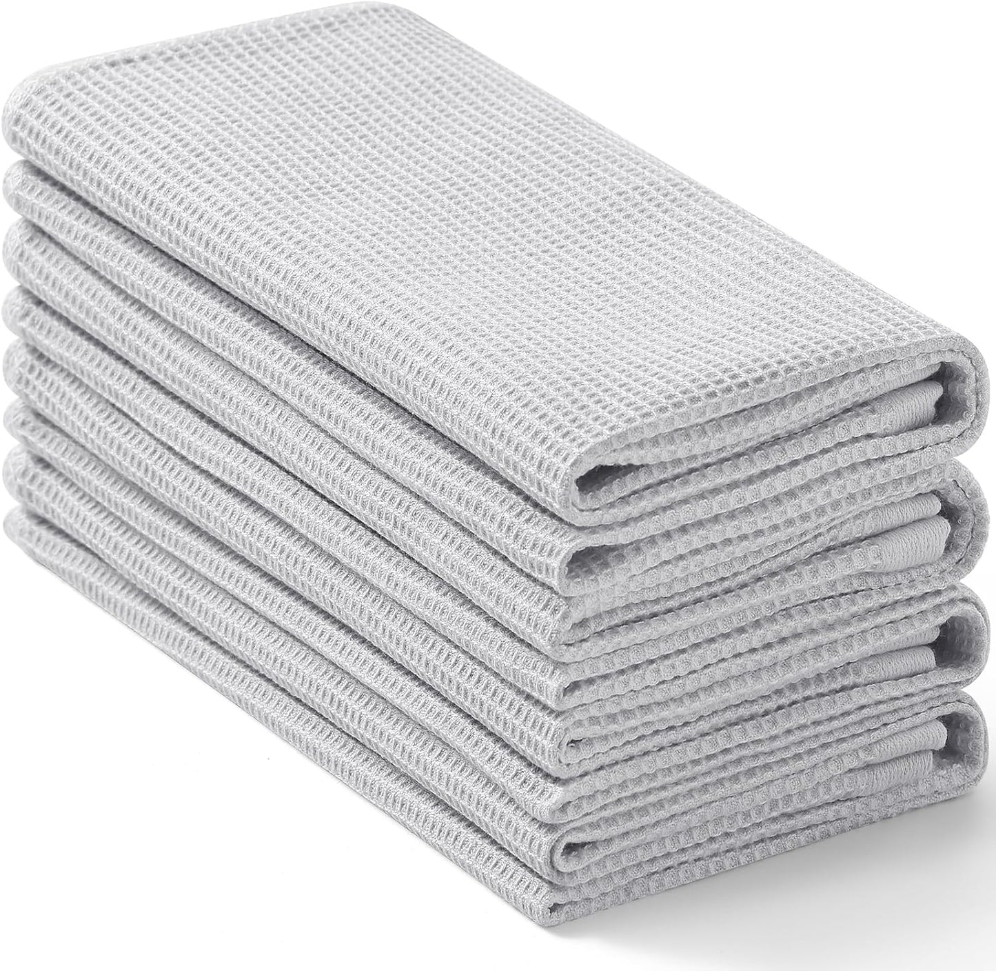 Homaxy 100% Cotton Waffle Weave Kitchen Towels - 4 Pack Soft and Absorbent Dish Towels - 16 x 26