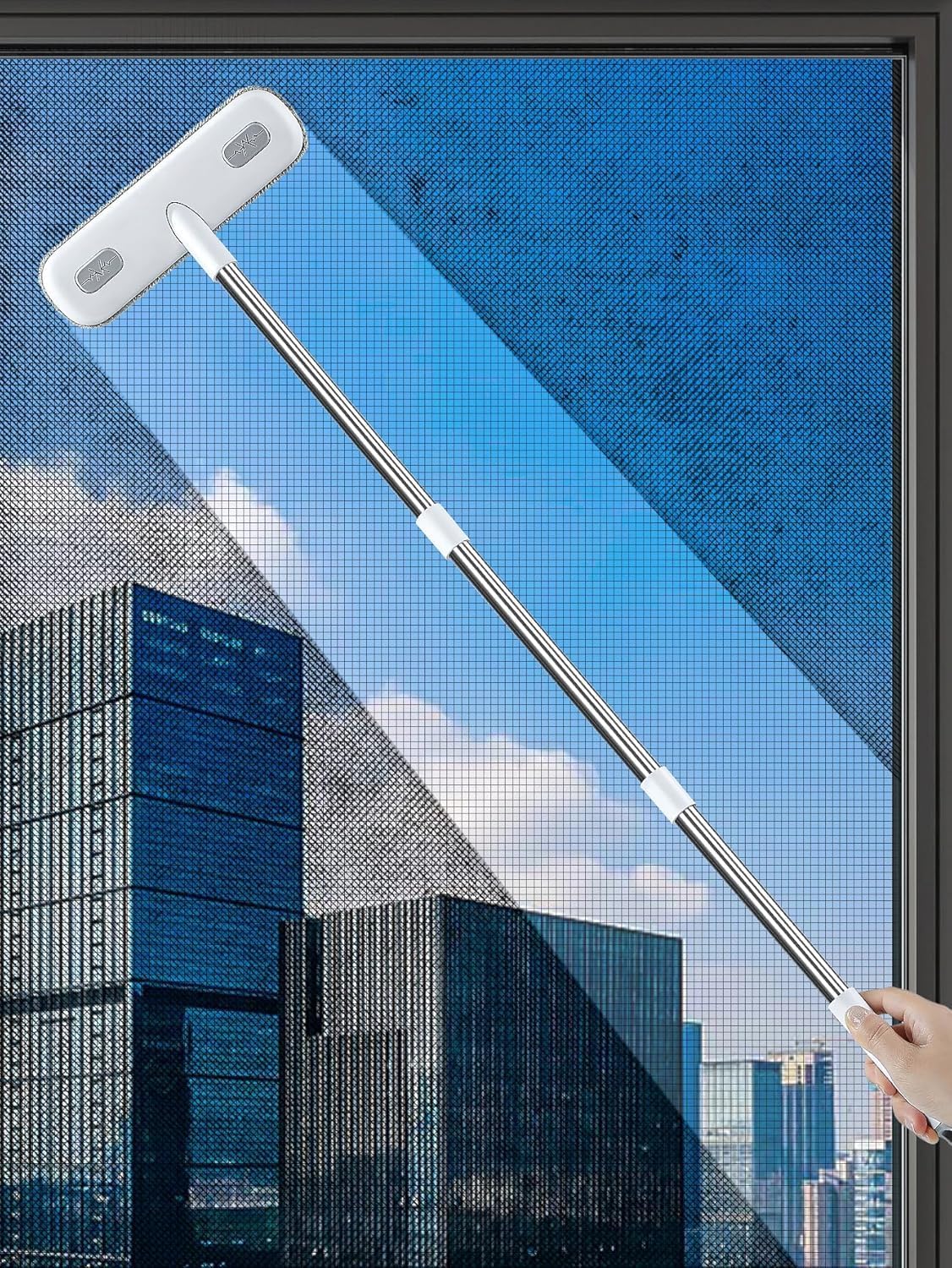 IMHO Cleaning Brush for Window Screen, Screen Cleaner Tool, 2 in 1 Mesh Screen Cleaning Brush