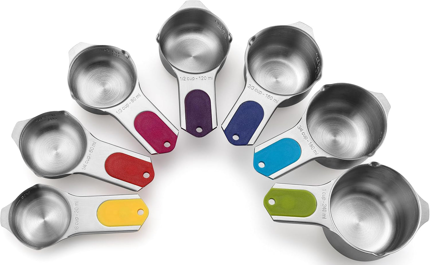 Spring Chef Magnetic Stainless Steel Measuring Cups, Patented, Kitchen Tools with Easy to Read