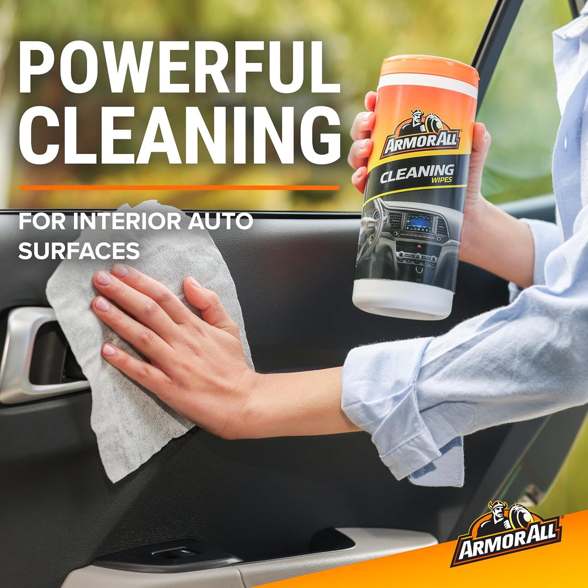 Armor All Protectant, Glass and Cleaning Wipes, Wipes for Car Interior and Car Exterior, 30 Count