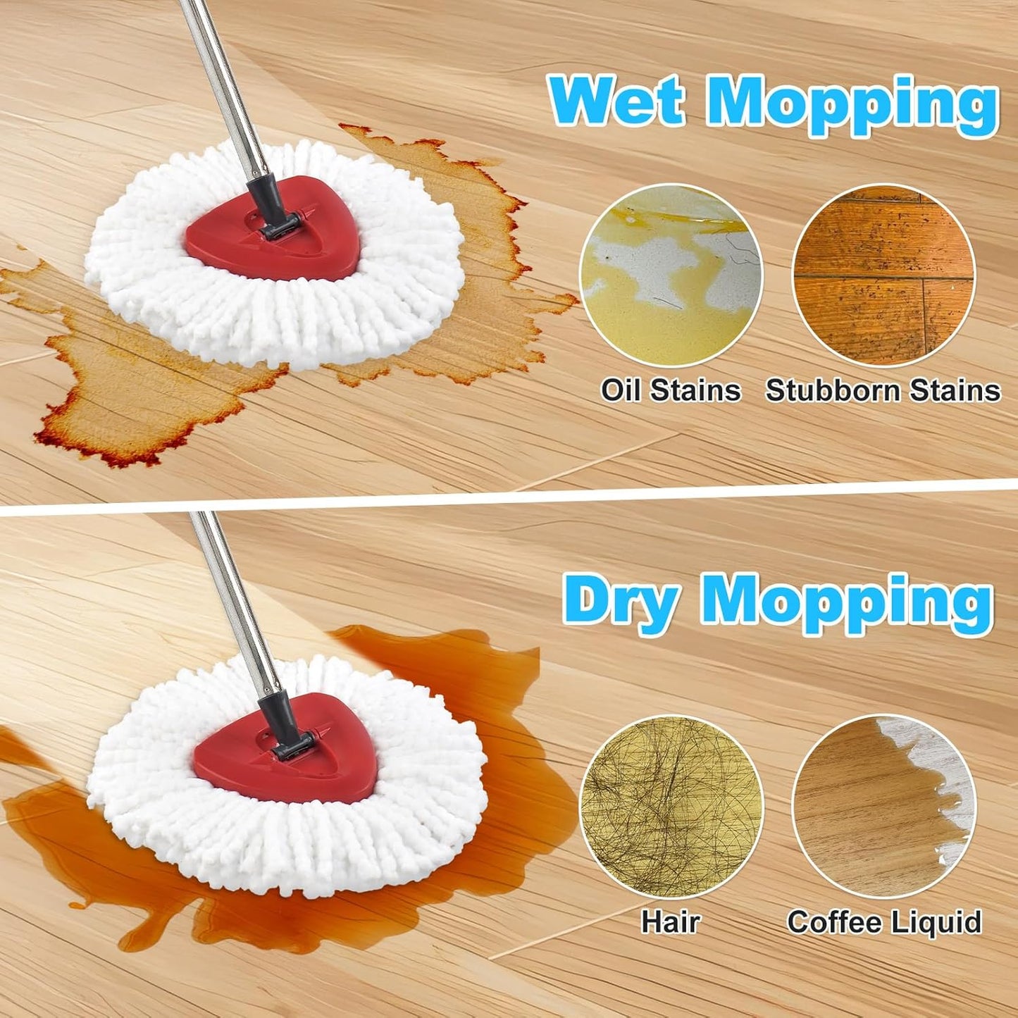 Mop Replace Head for O Cedar, Mop Handle for Ocedar, Mops Heads Replacements for Ocedar Countains