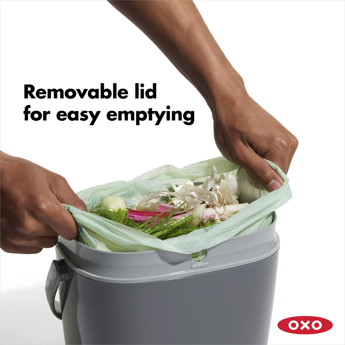 OXO Good Grips EASY-CLEAN COMPOST BIN - CHARCOAL - 1.75 GAL/6.62 L