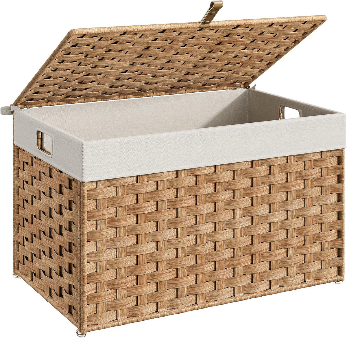 HOOBRO Storage Basket with Lid, 17.2 Gallon (65L) Wicker Basket, Handwoven Blanket Storage Basket