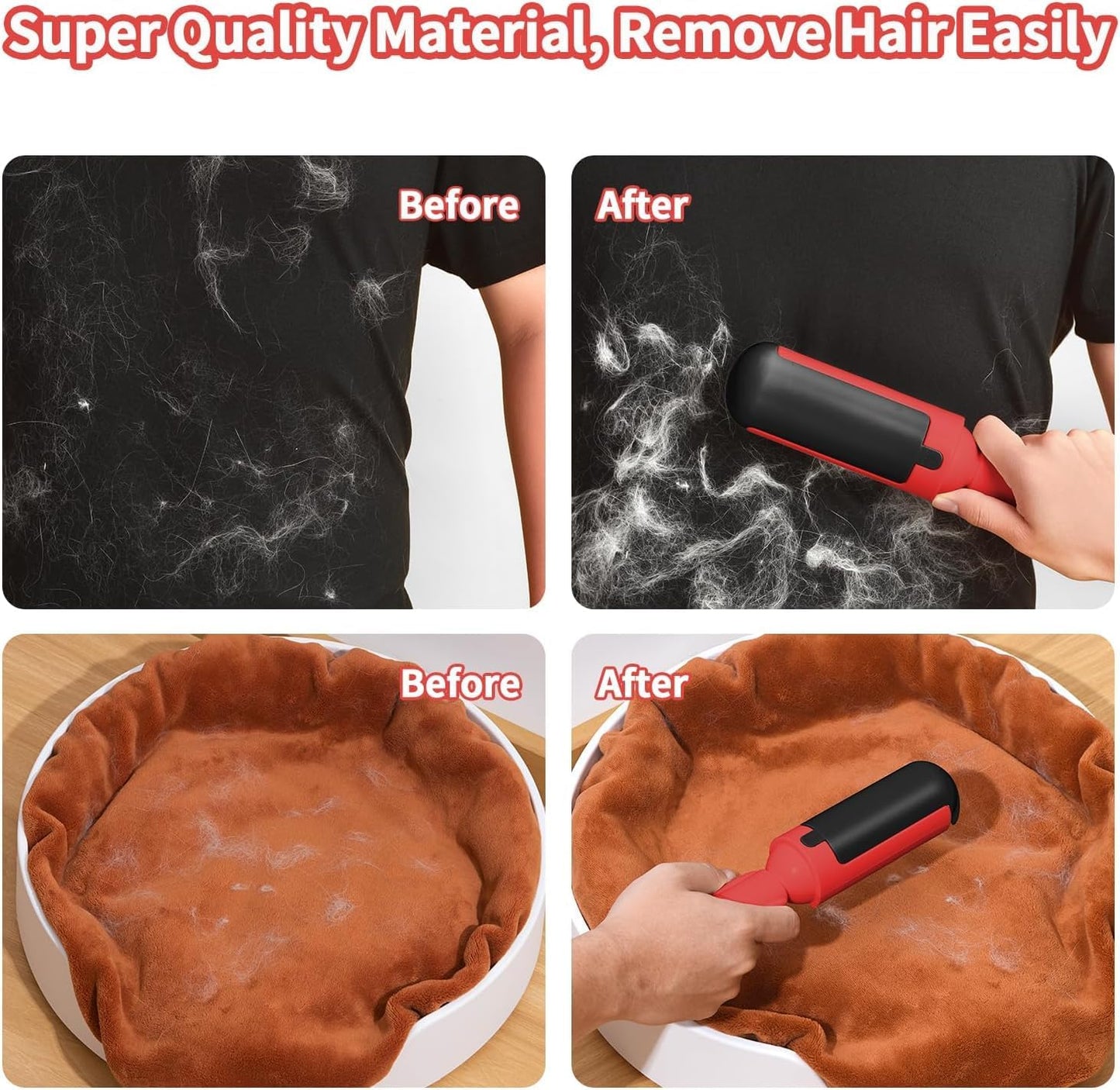 Dog Pet Hair Remover Roller - Reusable Lint Roller Pet Hair Removal Tool for Dog&Cats - Portable