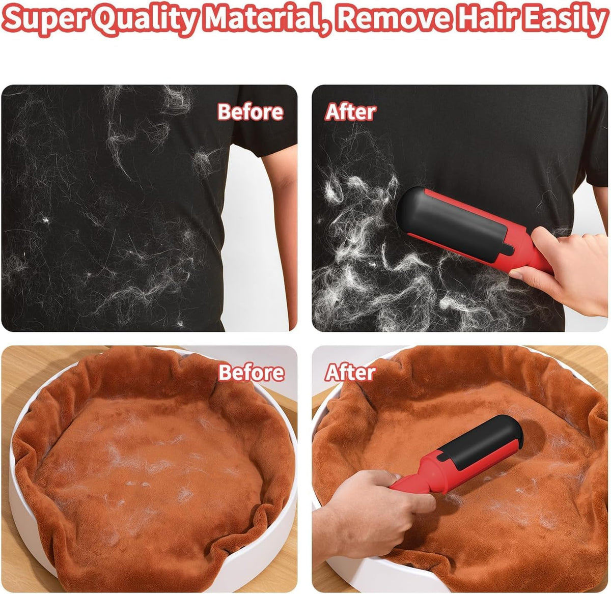Dog Pet Hair Remover Roller - Reusable Lint Roller Pet Hair Removal Tool for Dog&Cats - Portable