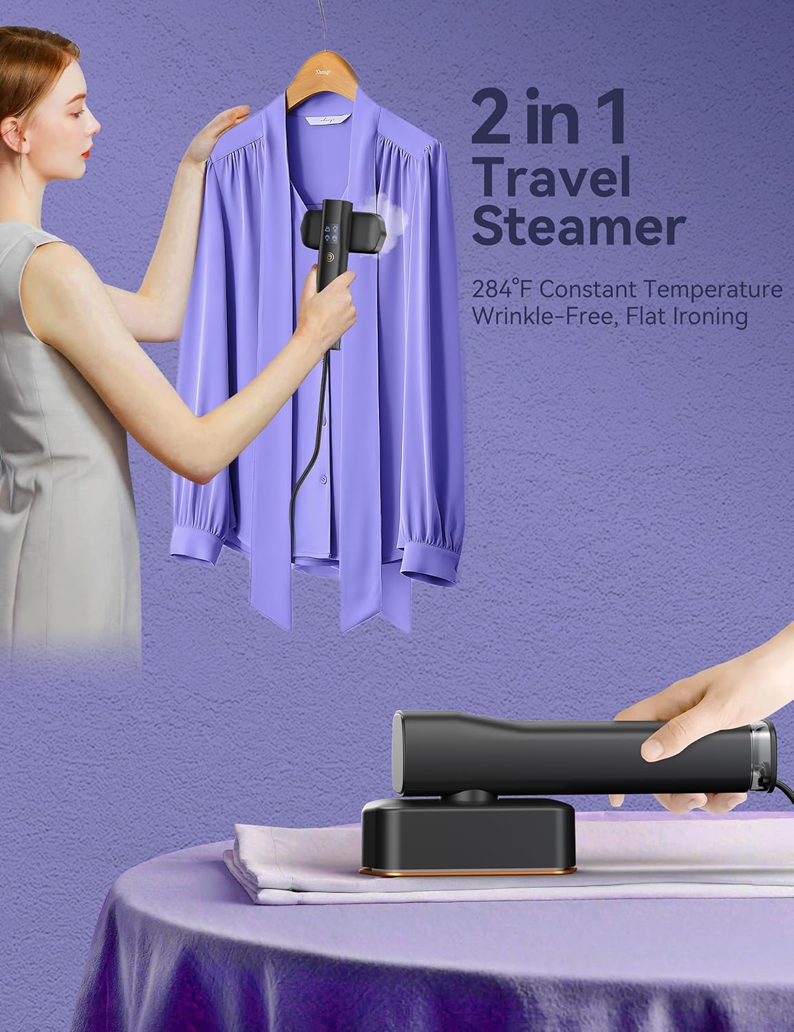 Steamer for Clothes, Sundu Portable 2-in-1 Steamer & Iron, 15s Fast Heat-up, 100ml Water Tank