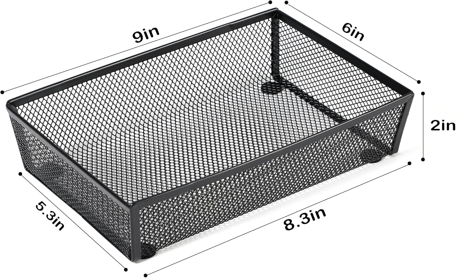 BYCY Silverware Drawer Organizer, Mesh Utensil Organizer for Kitchen Storage, Black Steel Metal