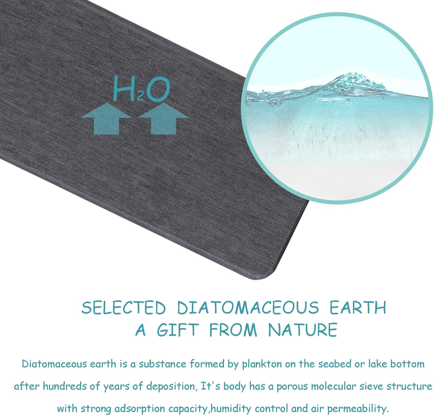 2 Pcs Water Absorbing Stone Trays, Kitchen/Bathroom Sink Soap Dish, Diatomite Tray Used for Hand