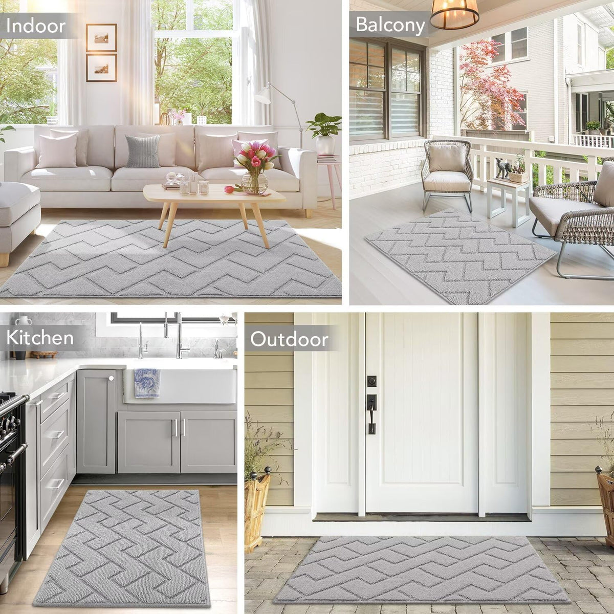 hicorfe Front Door Mat Outside Entrance,32"x40" Absorbent Muddy Dirt Resist Welcome Door Mats