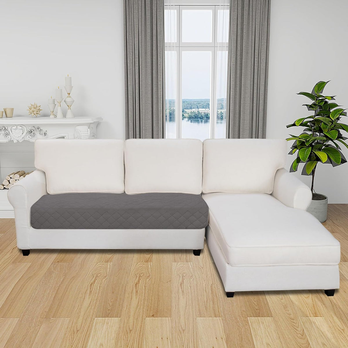 Easy-Going Sectional Couch Covers for Dogs L Shape Sofa Cover Reversible Sofa Slipcover Chaise