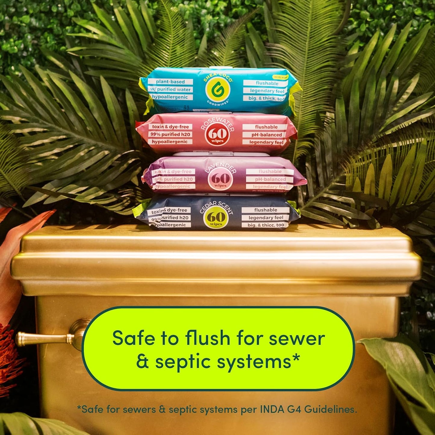 Goodwipes Flushable Wipes – Made with Vitamin E & Aloe – Soft, Individually Wrapped Butt & Feminine
