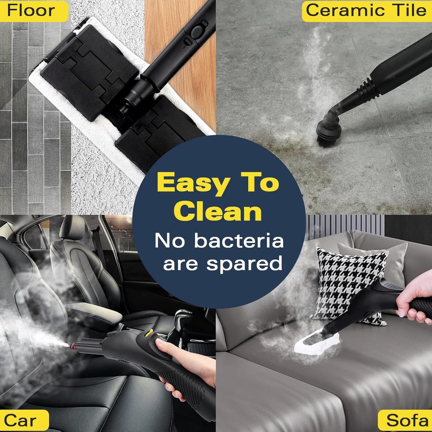 Steam Cleaner, Multipurpose Powerful Steamer with 21 Accessories, 248°F High-Temperature Steam for