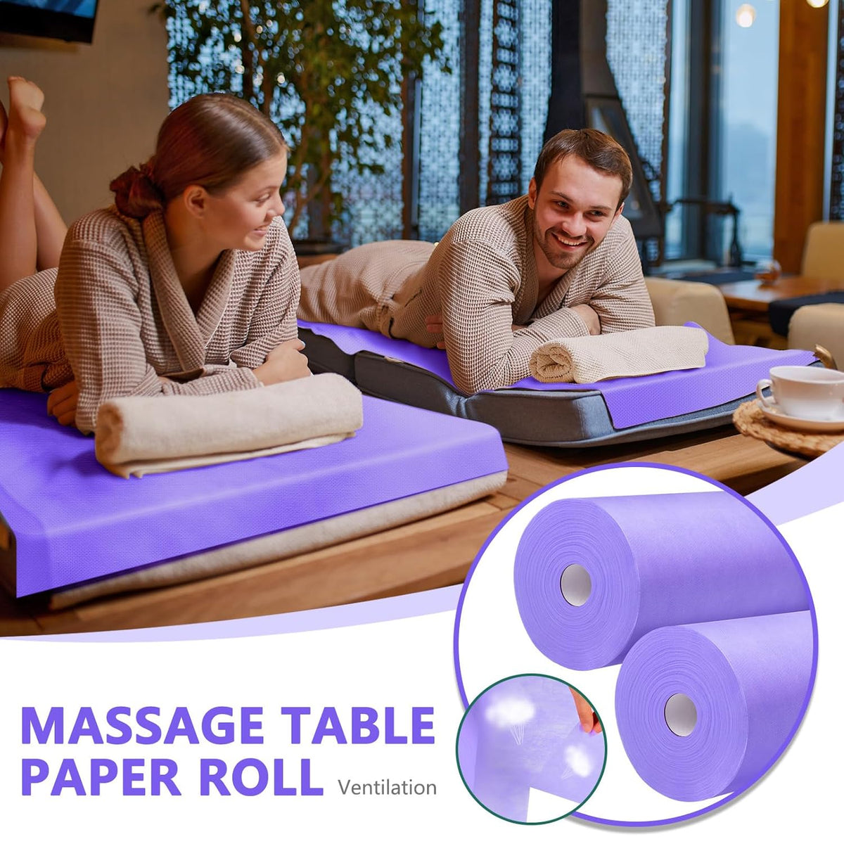 Tudomro 2 Roll Disposable Non Woven Bed Sheets 24 x 71 Inch Massage Table Paper Covers Non Woven