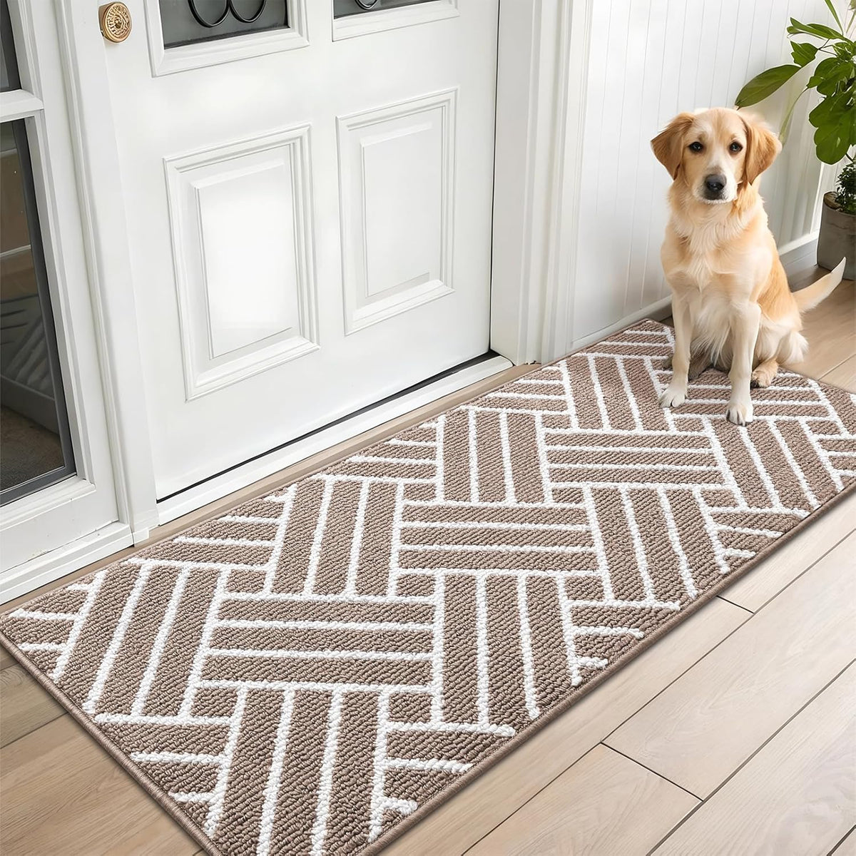 OLANLY Runner Indoor Door Mat, 70x23 Inch, Dirt Resistant and Absorbent, Non-Slip Rubber Backing