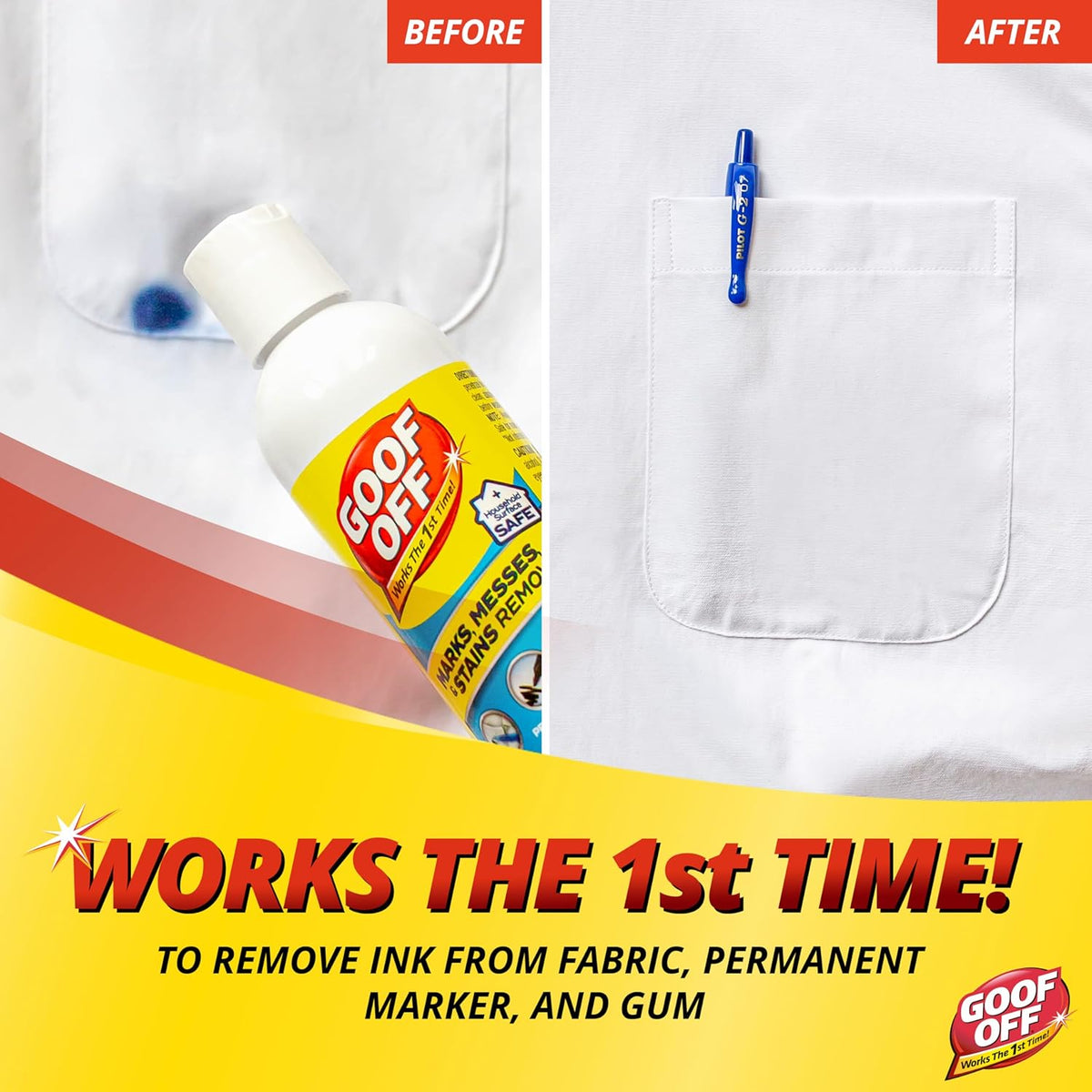 Goof Off Marks, Messes & Stains Remover, 8 fl. oz. Spray, Household Surface Safe, Removes Spots and