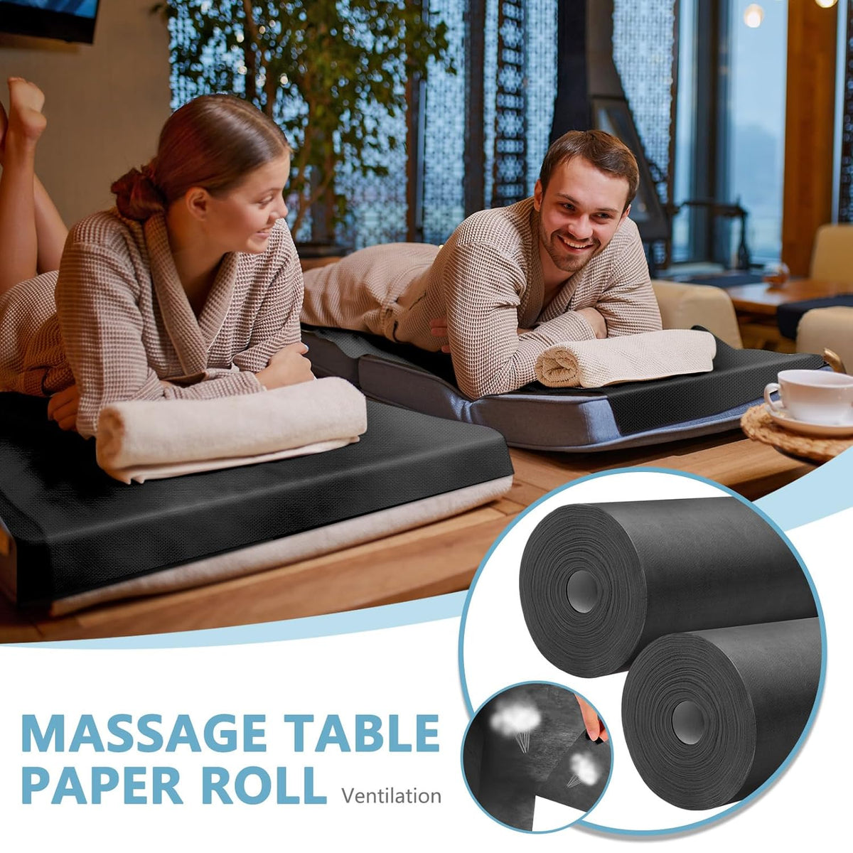 Tudomro 2 Roll Disposable Non Woven Bed Sheets 24 x 71 Inch Massage Table Paper Covers Non Woven
