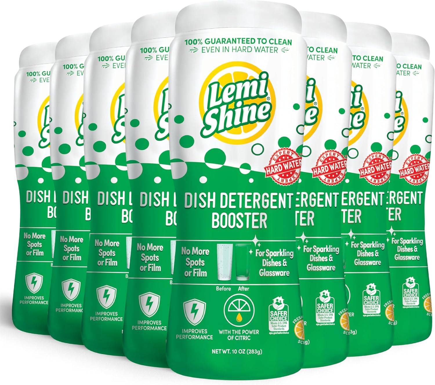 Lemi Shine Dish Detergent Booster, Hard Water Stain Remover, Multi-Use Citric Acid Cleaner 10 oz