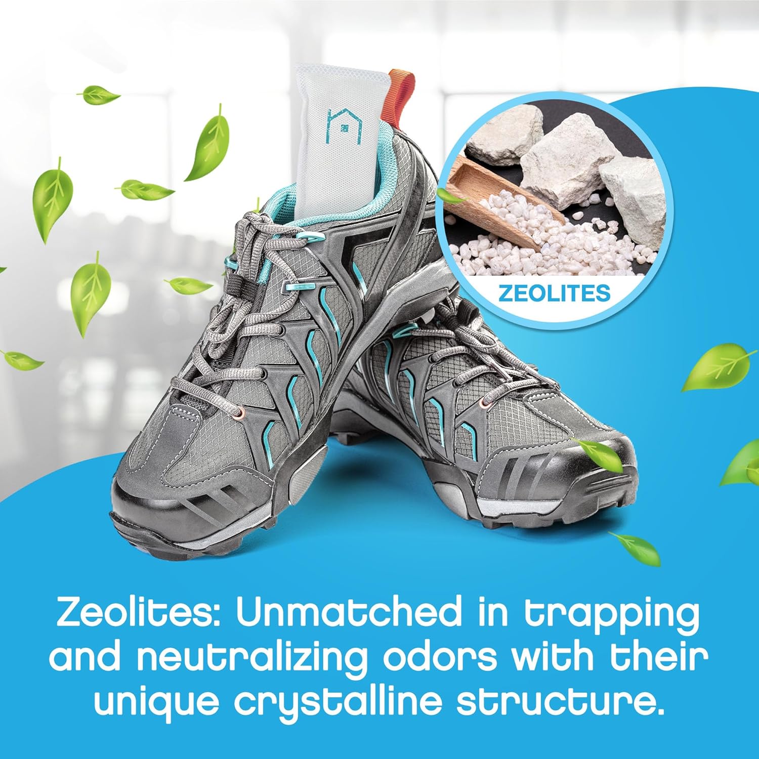 NonScents Shoe Deodorizer 2-Pack (4 Count) - Odor Eliminator, Air Freshener, Smell Absorber, Scent