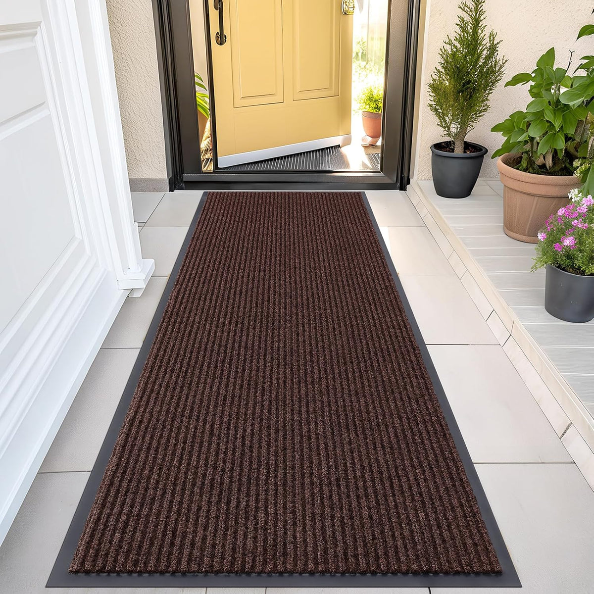 OLANLY Front Door Mat Indoor Outdoor Entrance, Waterproof Heavy Duty Doormat, Fade Resistant, Low