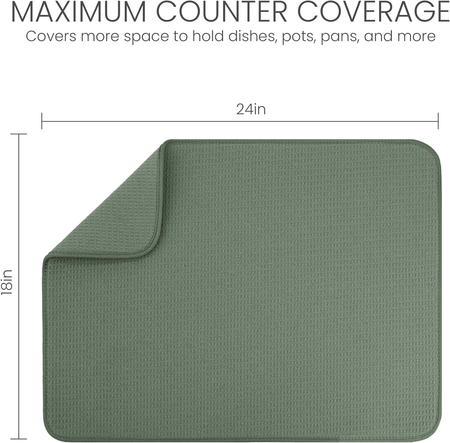 Bellemain XXL Dish Mat 24" x 17" ( LARGEST MAT ) Microfiber Dish Drying Mat , Super absorbent (