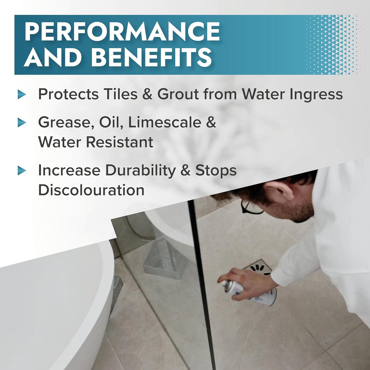 Polar Tile & Grout Sealer Clear Aerosol Spray - 2 x 13.5 Fl Oz | Instantly Waterproofs and Protects