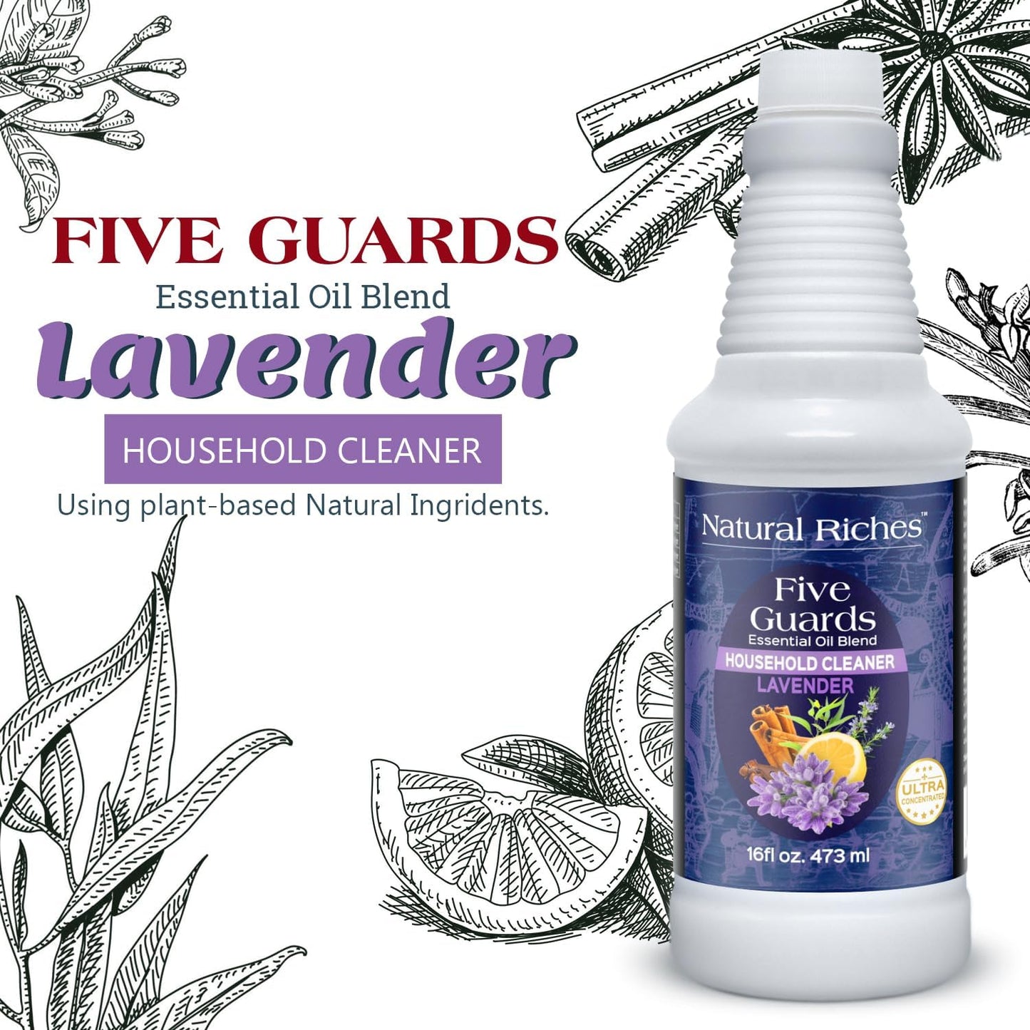 Natural Riches Household Cleaner Concentrate Five Guards Lavender scent from The Tales of French