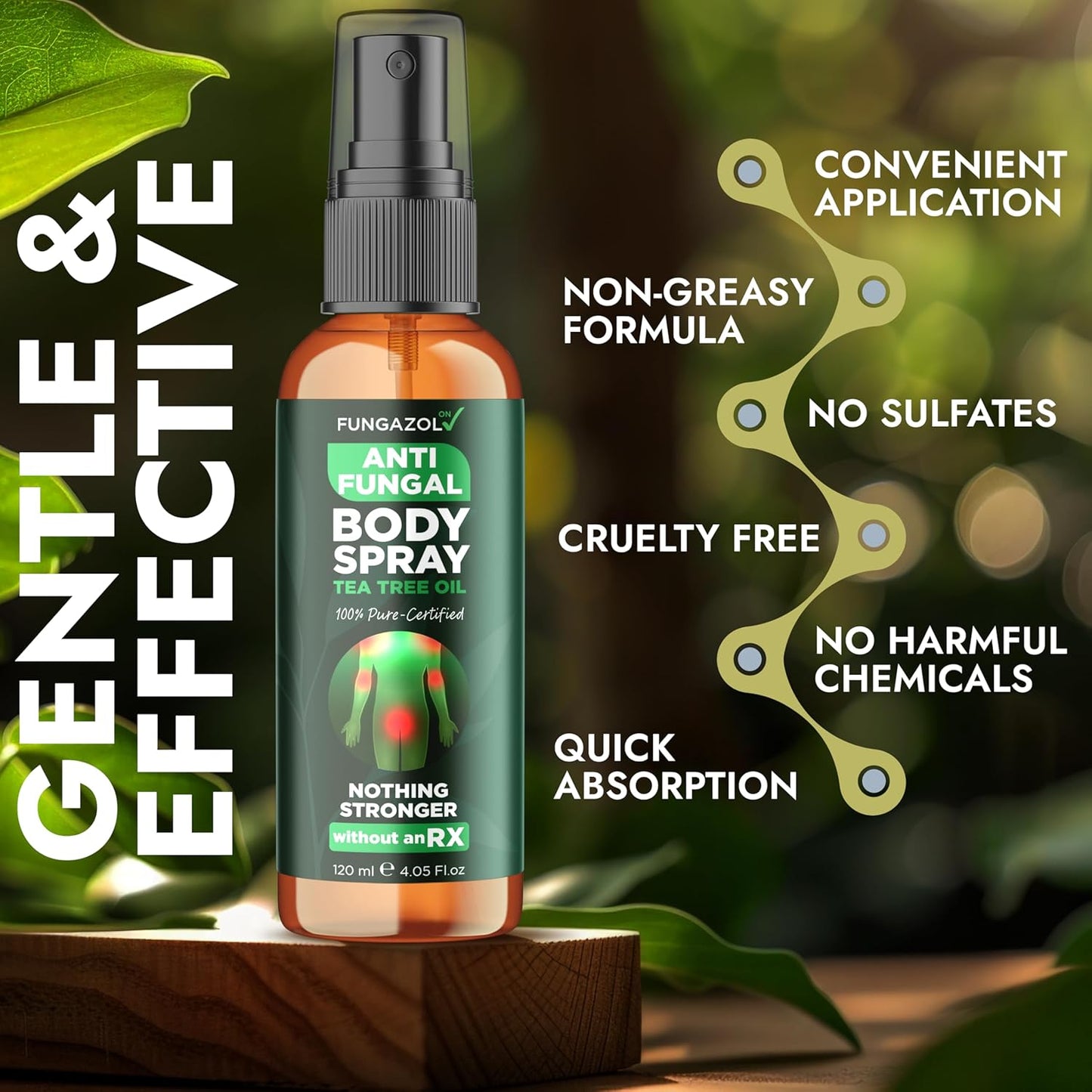 Body Spray with Tea Tree Oil | Fast-Absorbing Antifungal Treatment for Jock Itch, Athlete’s Foot