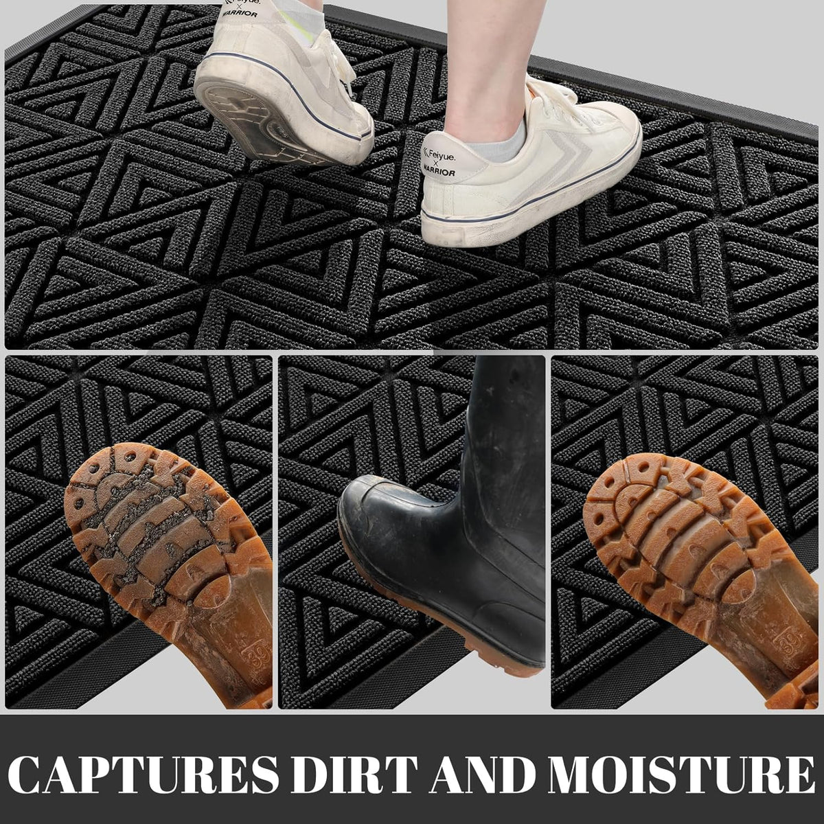 Yimobra Large Door Mat 36x24, All-Weather Waterproof Non-Slip Welcome Matt Outdoor, Heavy Duty Non