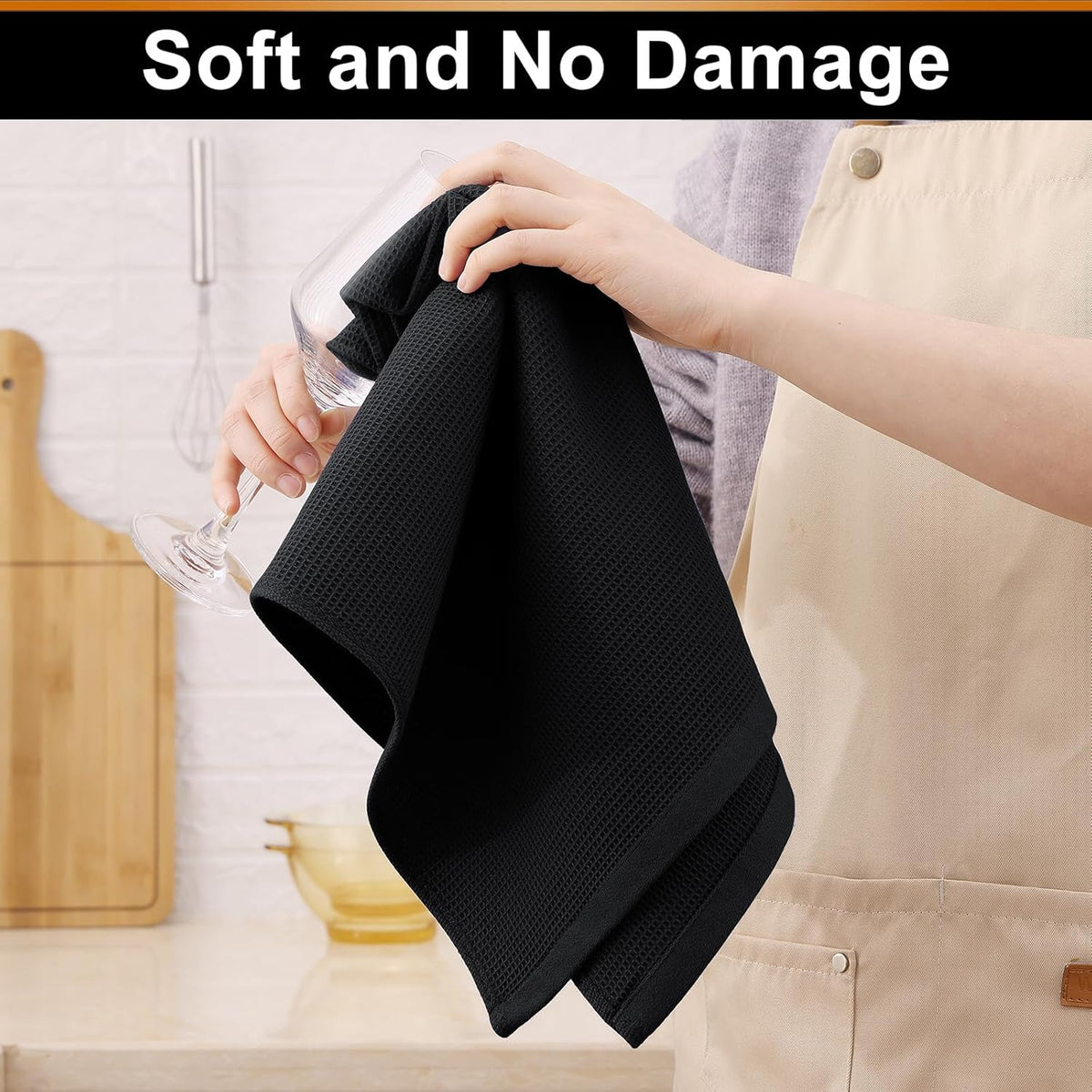Homaxy 100% Cotton Waffle Weave Kitchen Towels - 4 Pack Soft and Absorbent Dish Towels - 16 x 26