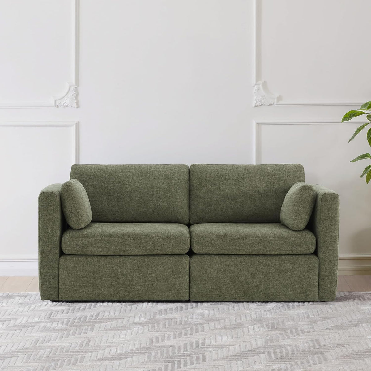 CHITA Small Modular Sectional Fabric Sofa Set, Extra Comfty Loveseat Cloud Couch, FSC Certified