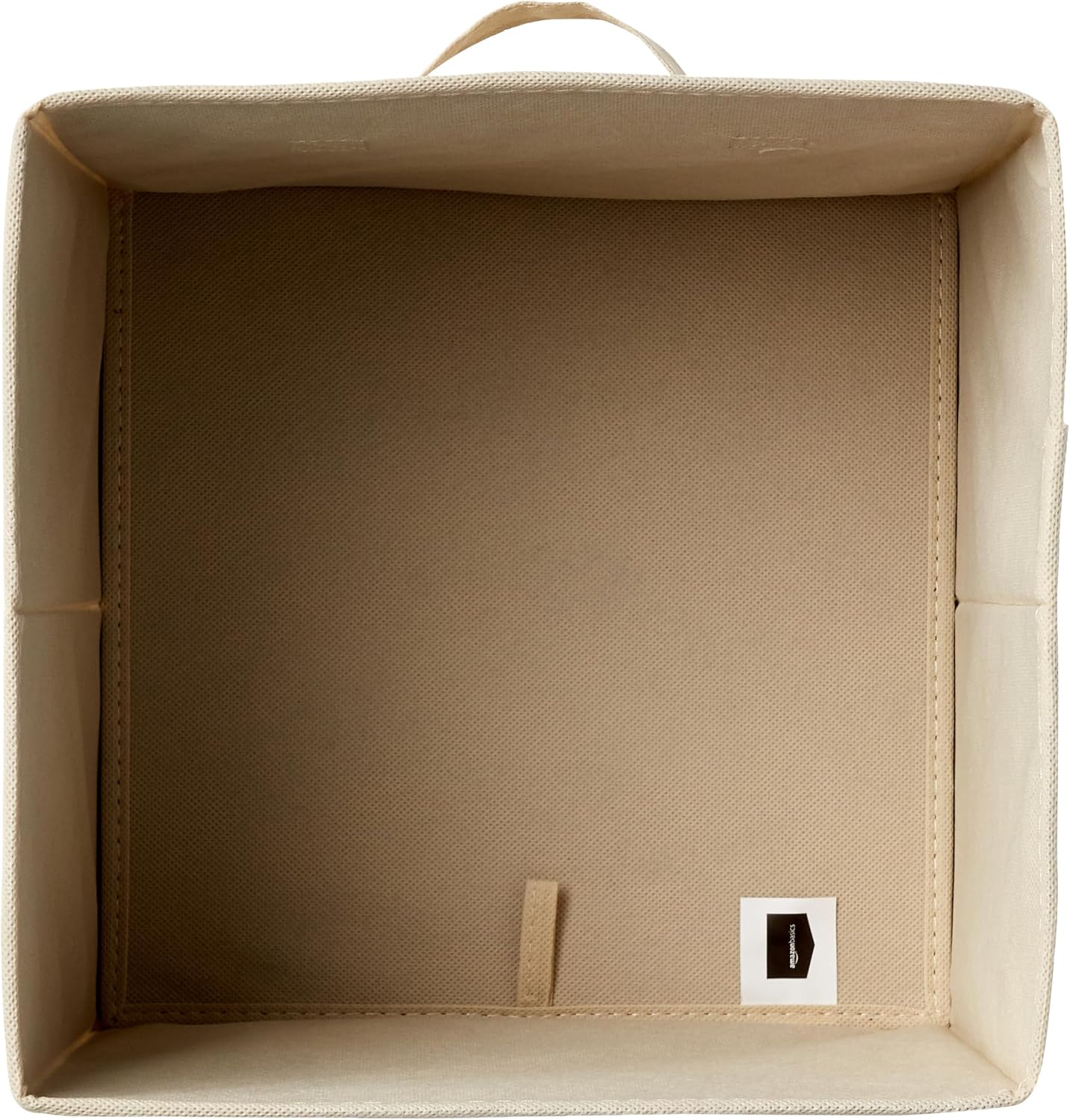 Amazon Basics Collapsible Fabric Storage Cubes Organizer with Handles, Sturdy, Beige