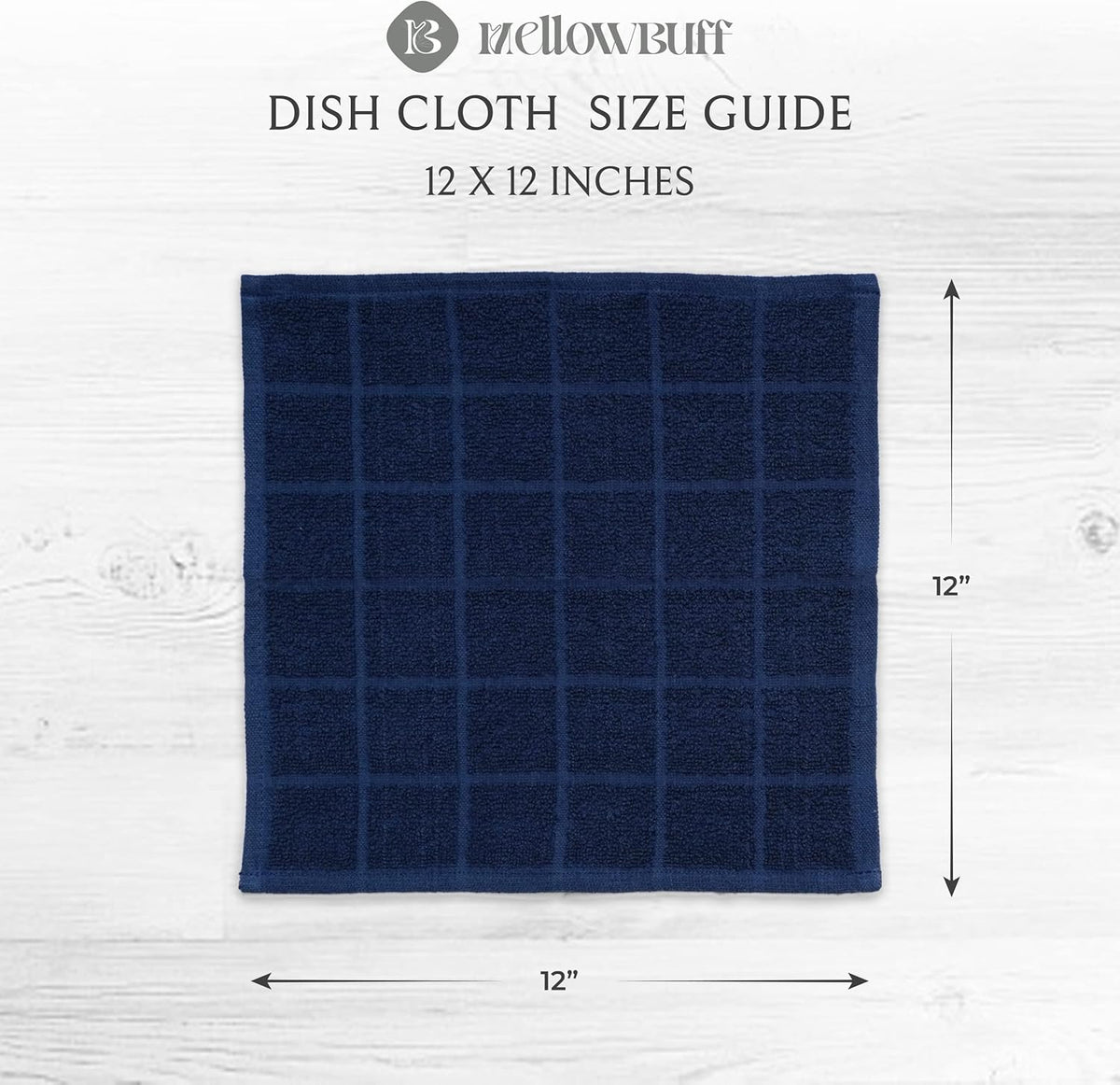100% Cotton Terry Dish Cloth & Dish Towel, 6 Pack, Super Soft and Absorbent Kitchen Towels, Perfect