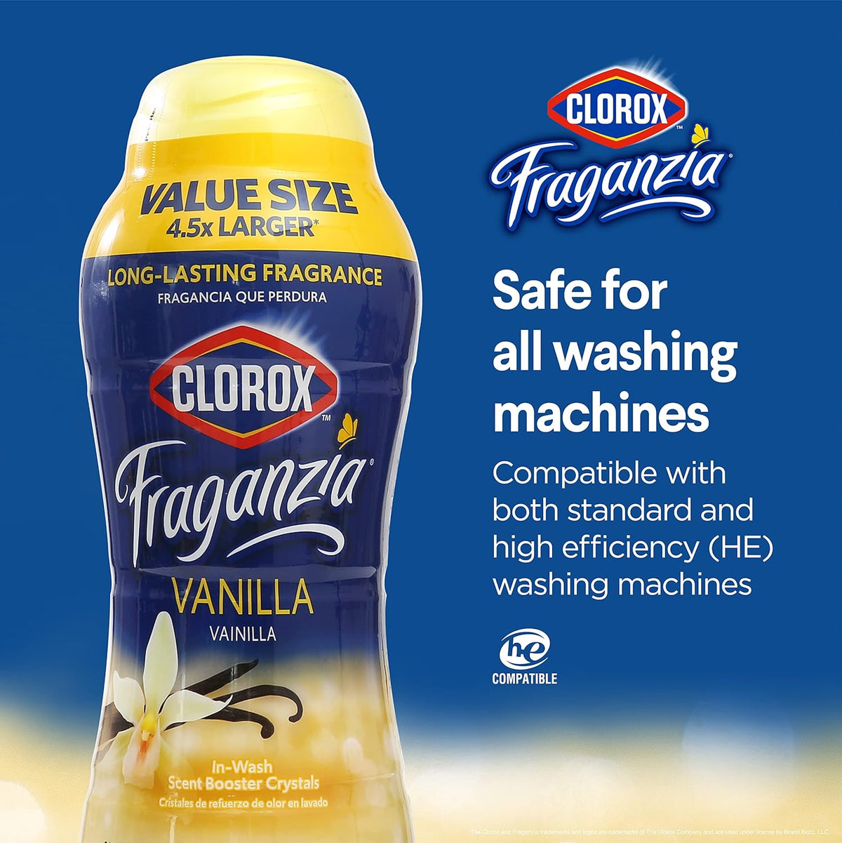 Clorox Fraganzia Laundry Scent Booster Crystals in Vanilla Scent - Scented In-Wash Freshener Beads