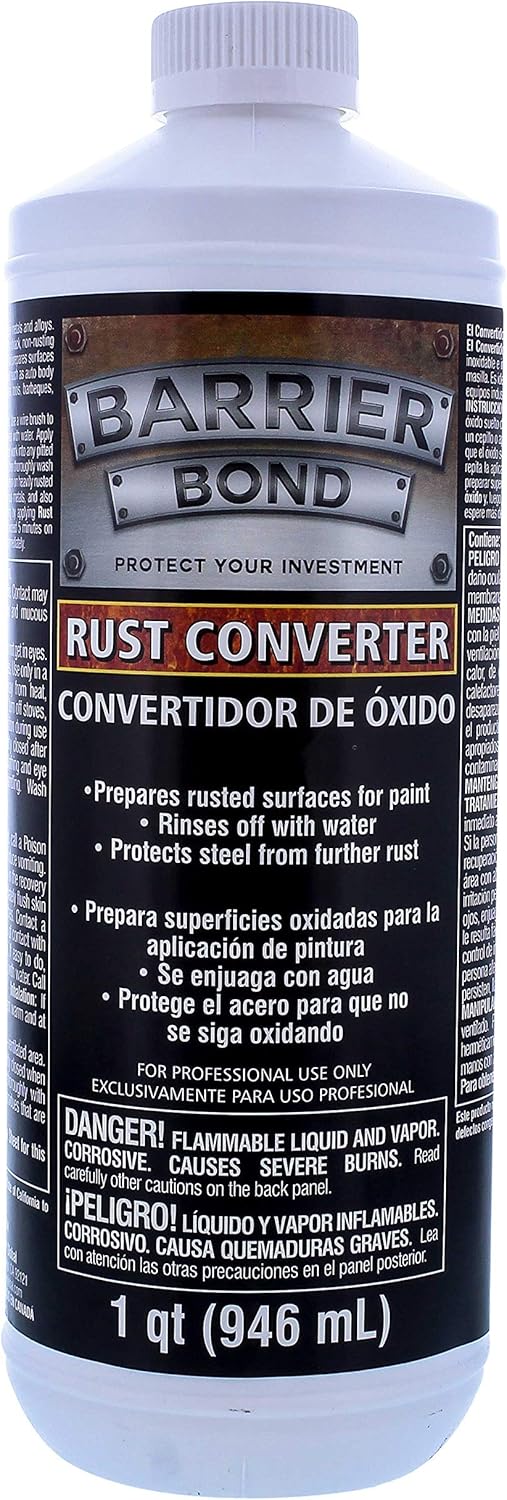 Custom Shop Barrier Bond - Rust Converter & Metal Primer 1-Quart - Rust Inhibitor, Metal Treatment