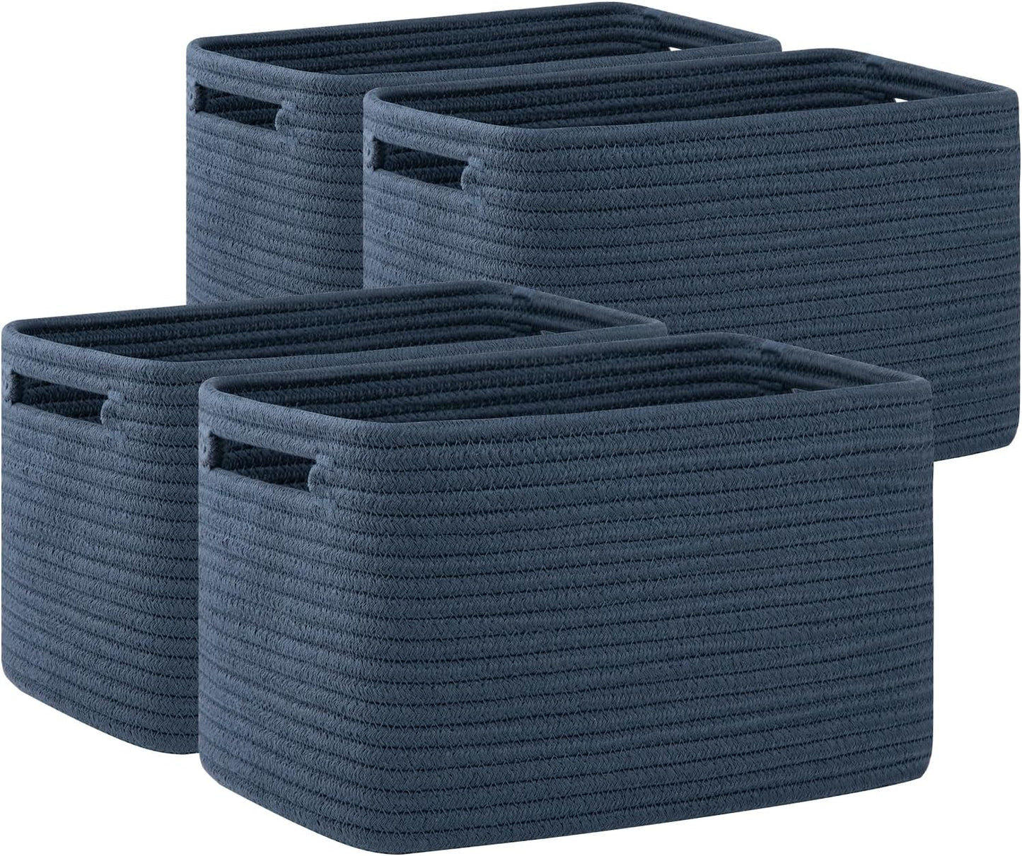 OIAHOMY 4 Pack Storage Baskets for Organizing, Cube Storage Bins for Shelves, Rectangle Storage