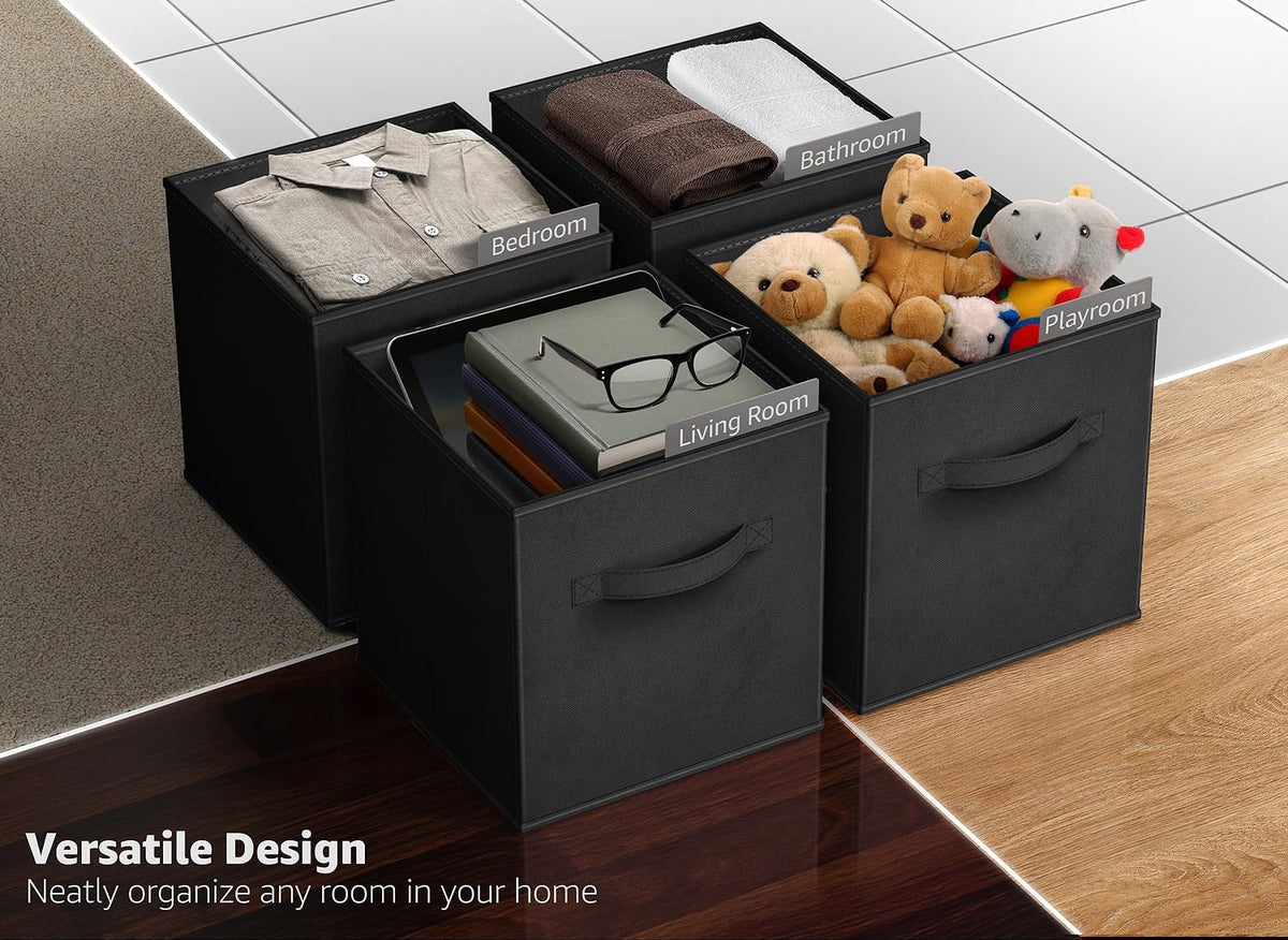 Sorbus Fabric Storage Cubes - 8 Foldable Storage Bins for Organizing Pantry, Cubbies, Toy Box